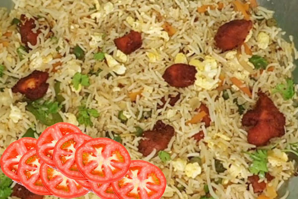 Tomato Cut And Chicken 65 With Rice