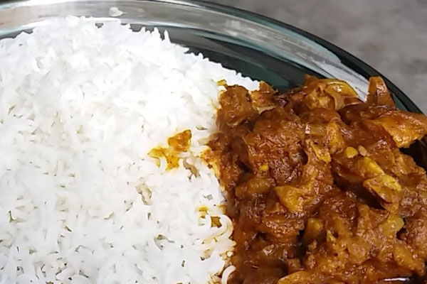 Mutton Maikhaliya And Plain Rice