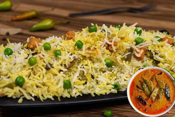 Veg Biryani With Mirchi Ka Salan